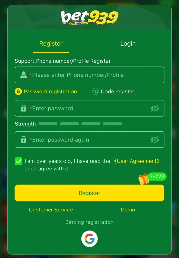 Bet939 Register